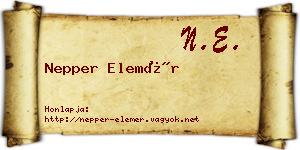 Nepper Elemér névjegykártya